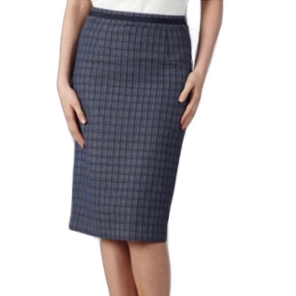 Boden Draycott Straight Pencil Skirt Navy Tweed